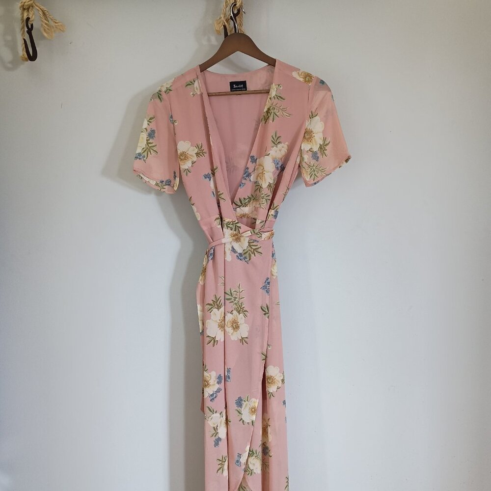 Bardot floral wrap dress, summery, size 4 / XS,